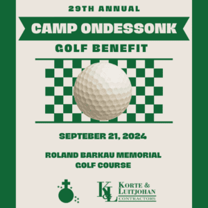 Camp Ondessonk golf benefit poster.