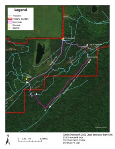 Camp Ondessonk cross-boundary burn map