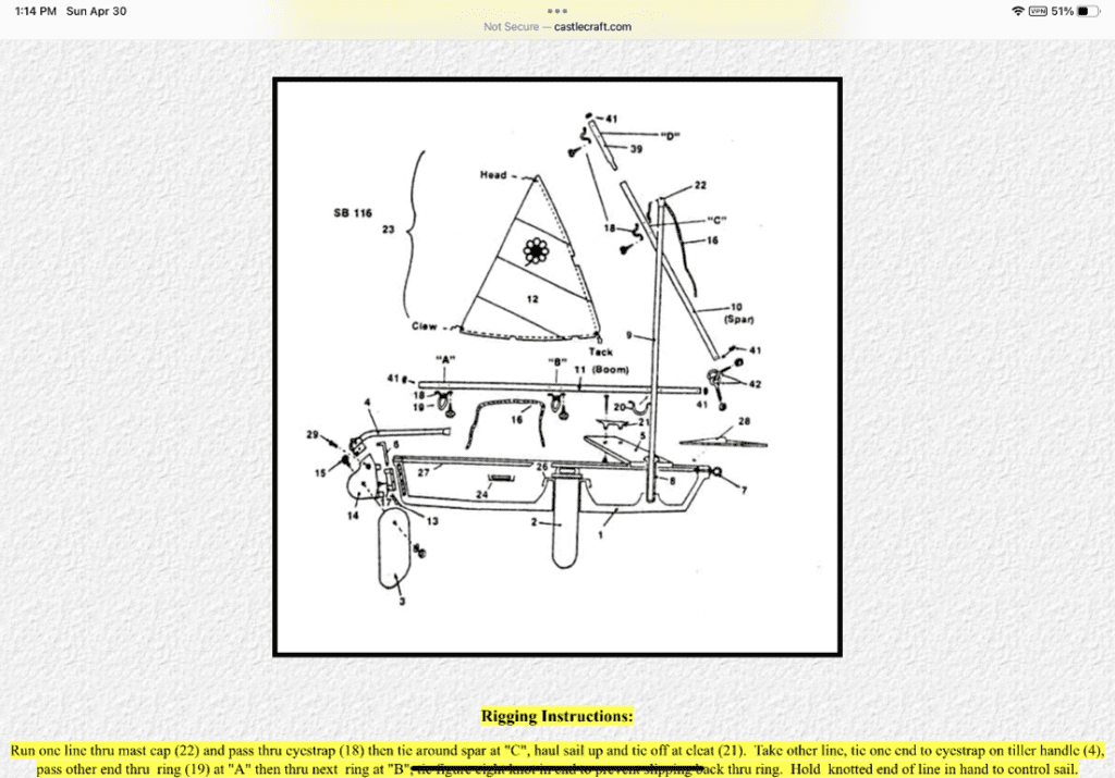 Anchors Away, Campers Camp Ondessonk Rigging Diagram