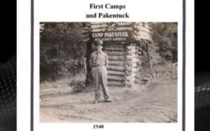 Here's an alt tag for the image: `1940 photo: Man at Camp Pakentuck`