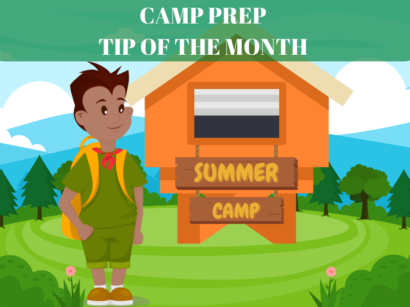 Boy in scout uniform near summer camp.
