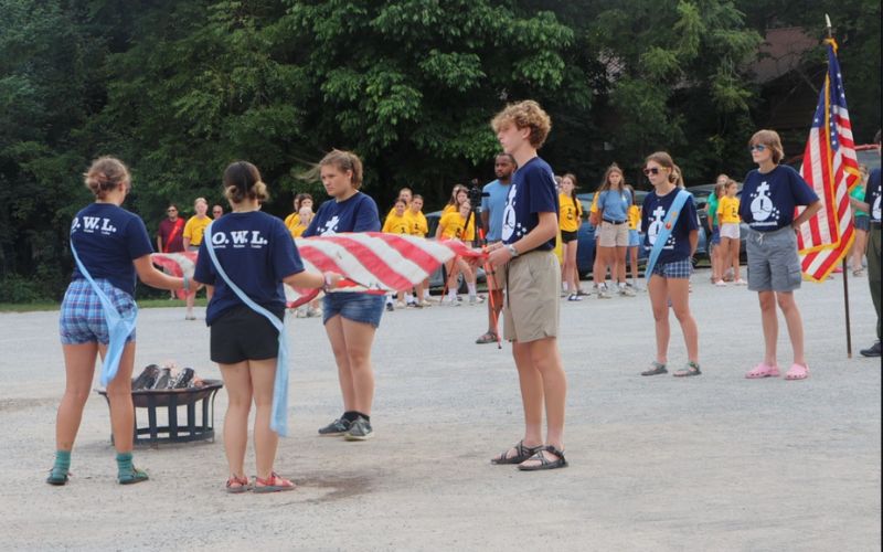 Campers Witness Tradition of American Flag Retirement at Ondessonk