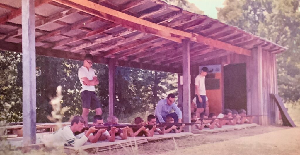 Campers and Staff at the Range at Camp Ondessonk