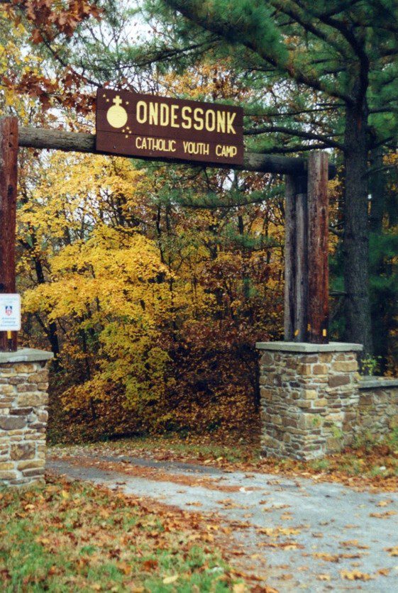 Camp Ondessonk Gate during the Fall