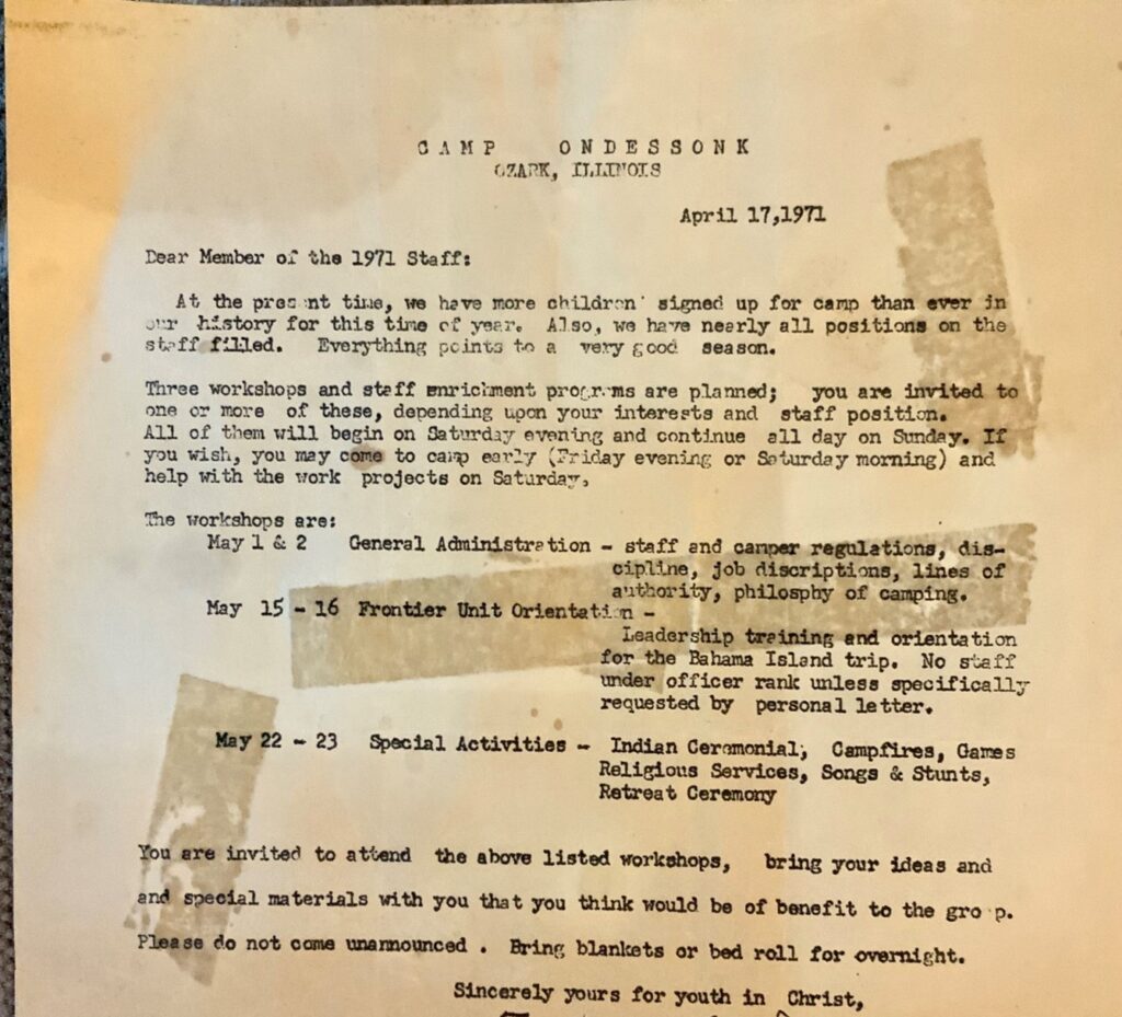 Learning Leadership on the Job- A letter from 1971 welcoming new staff members.