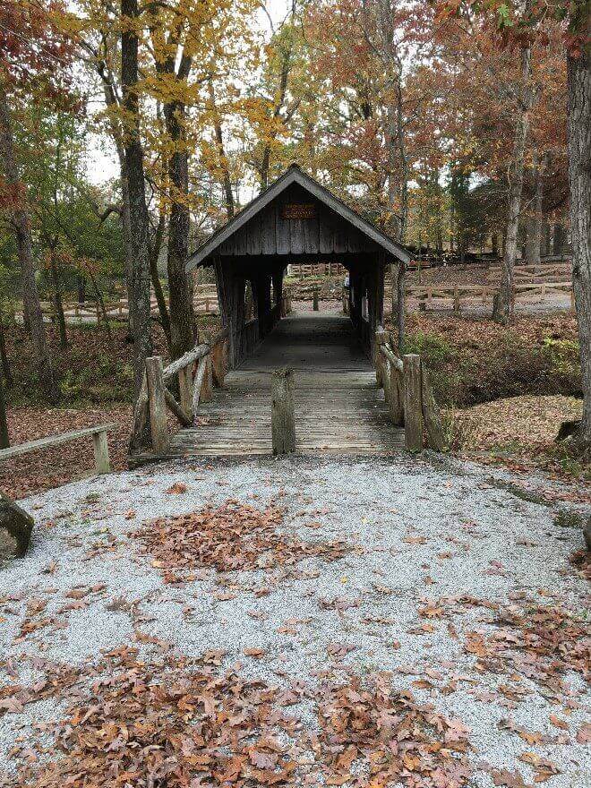 Covered Bridge at Camp Ondessonk during Fall