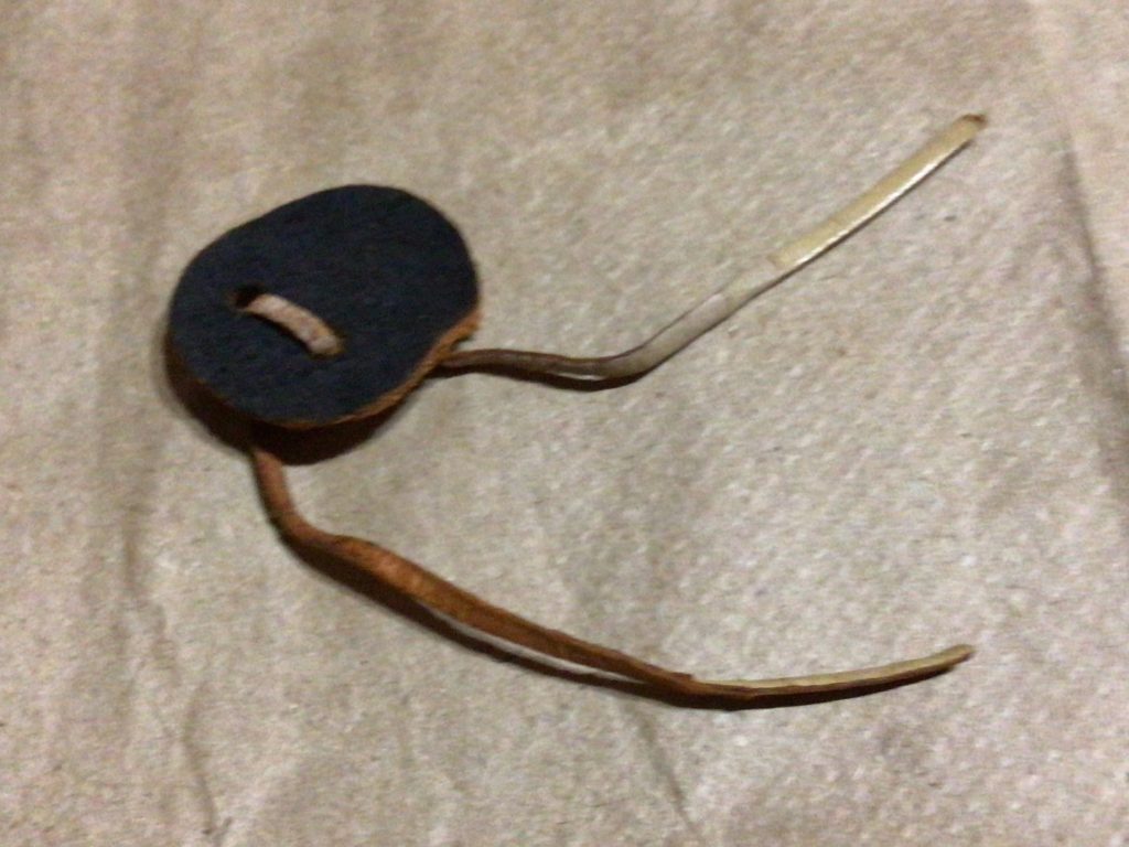 Leather bowstring release with loop.