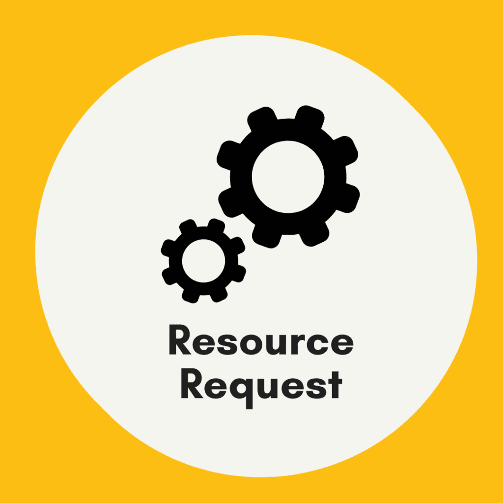 Parent Resources icon with gears on a yellow background.