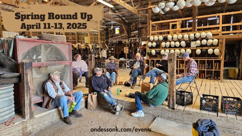 Spring Round Up in a barn with people.
