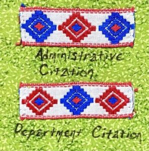 Department and administrative citation ribbons.