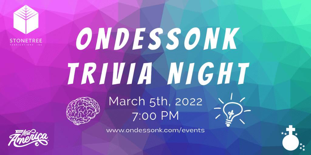 Colorful Ondessonk Trivia Night event poster