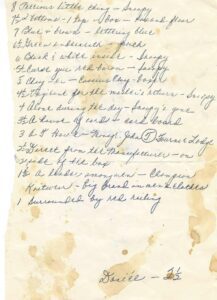 Handwritten notes; possibly a story.