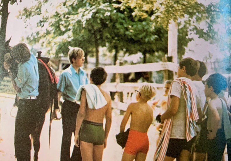 Travel Back in Time To 1973.  Campers preparing for a swim test.