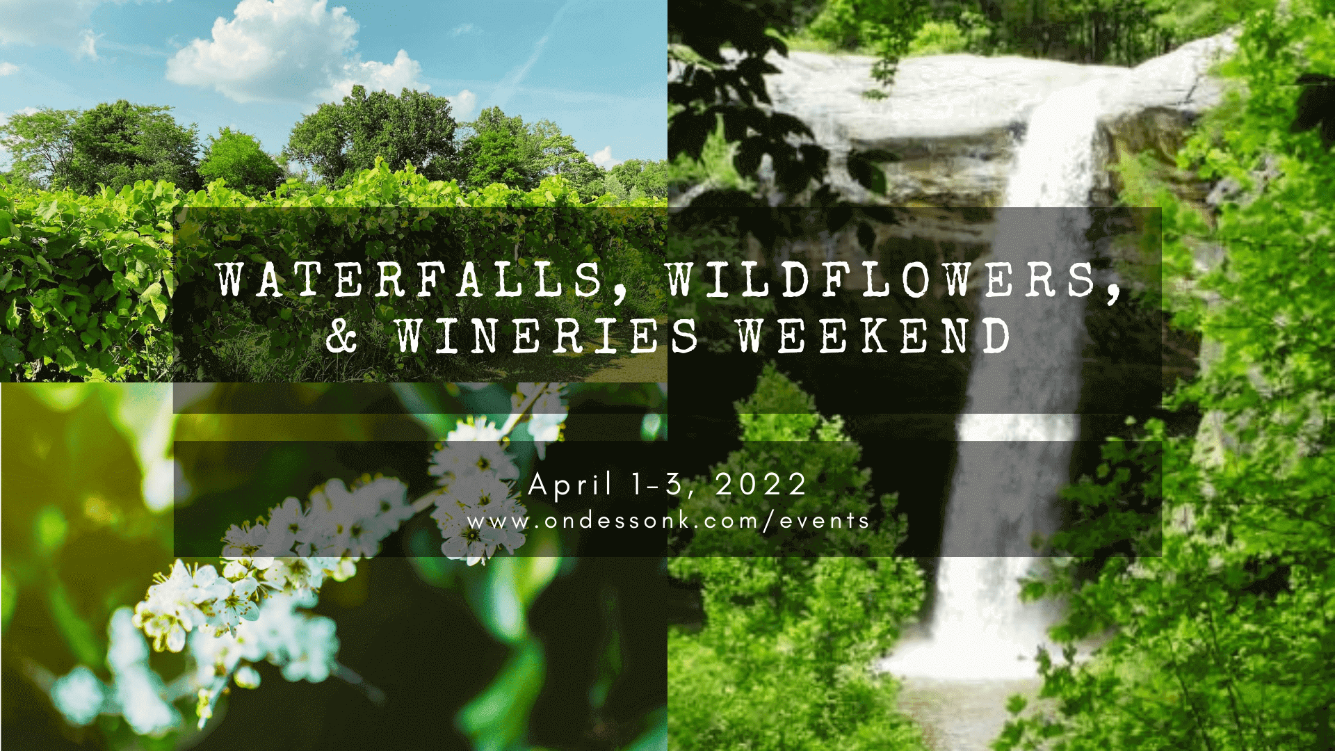 Waterfalls, wildflowers, and vineyards weekend.
