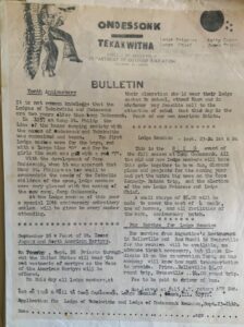Bulletin for Ondessonk Tekakwitha Lodge