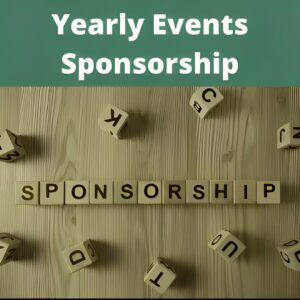 Wooden letter blocks spelling sponsorship on table